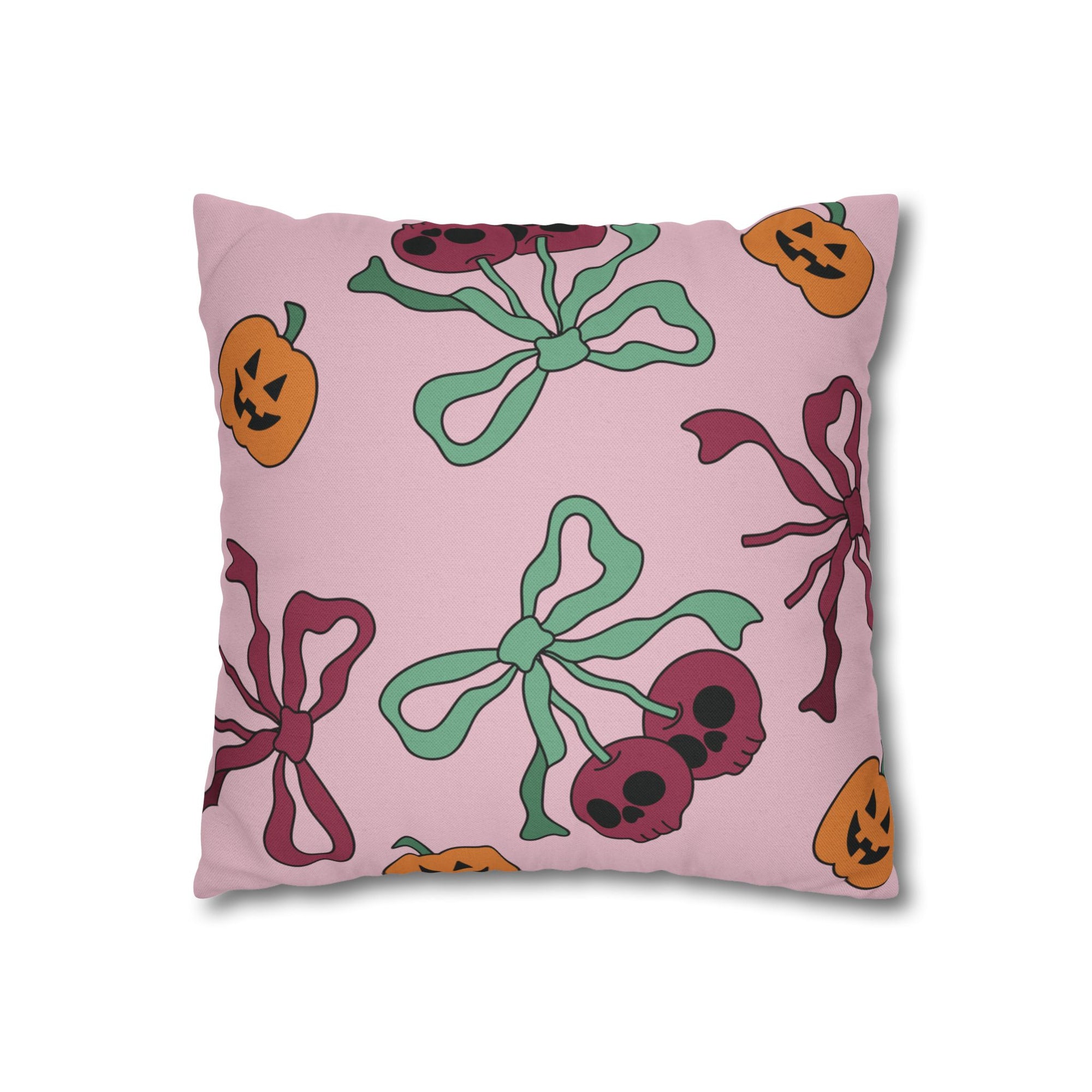 Cherry Bows And Pumpkins Pillow Cover