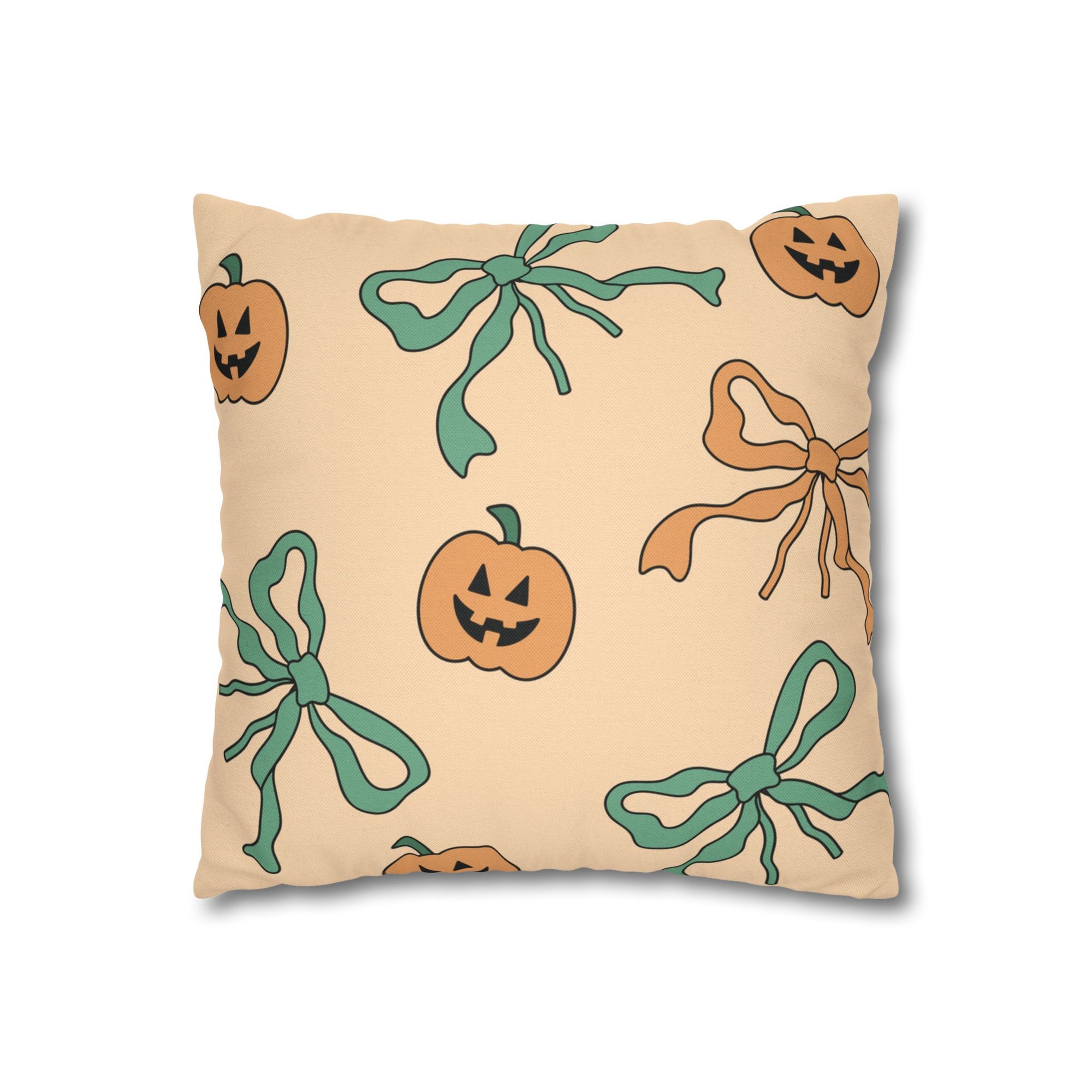 Bows and Pumpkins Pillow Cover