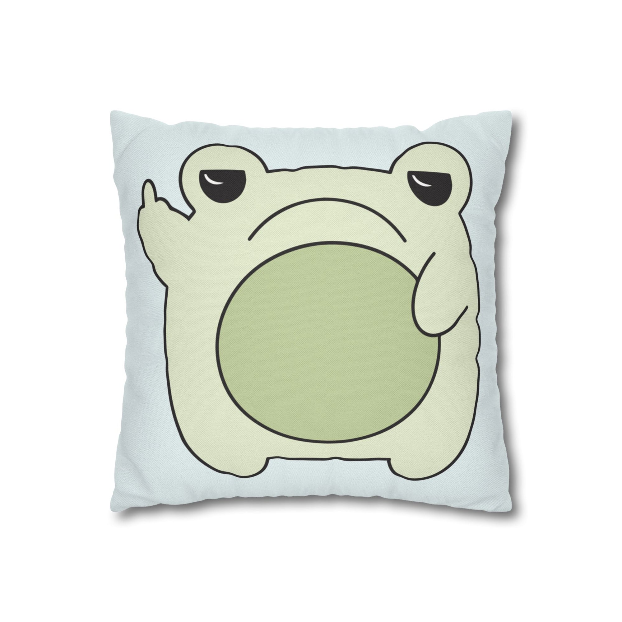 Grumpy Frog Pillow Cover