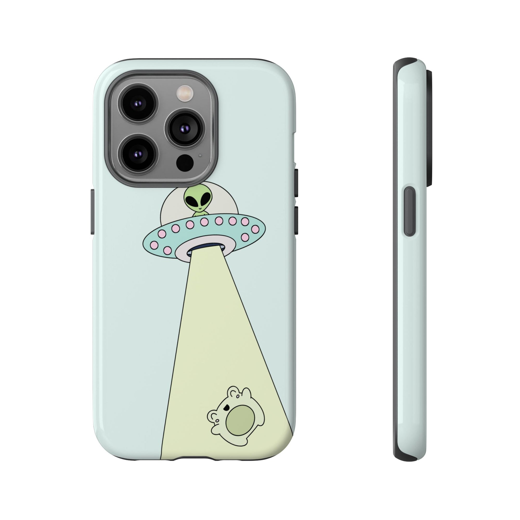 Alien Abducting Frog iPhone Case
