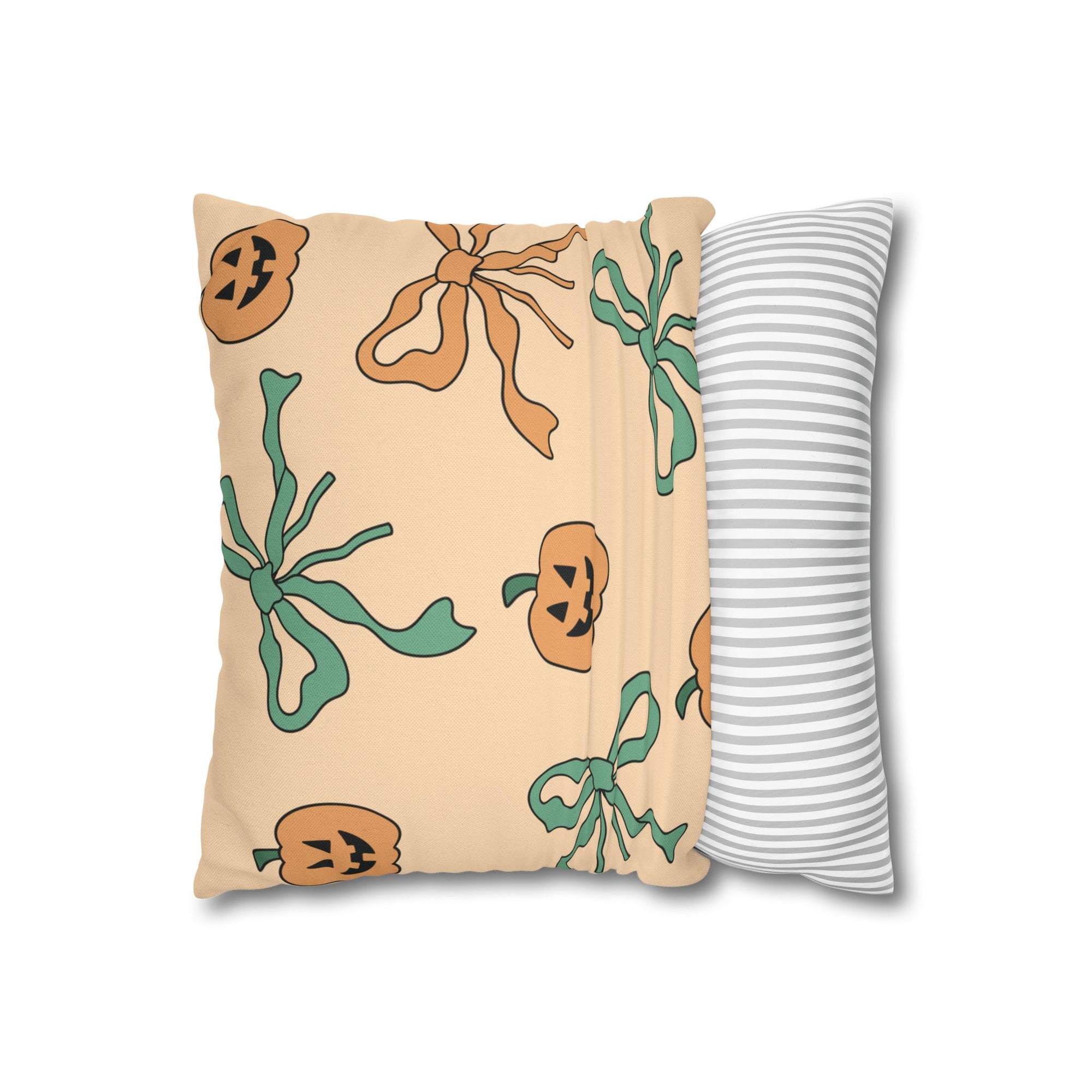 Bows and Pumpkins Pillow Cover