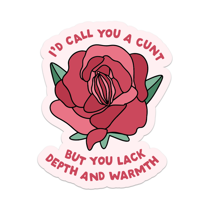 I'd Call You a Cunt But You Lack Depth And Warmth Vinyl Sticker