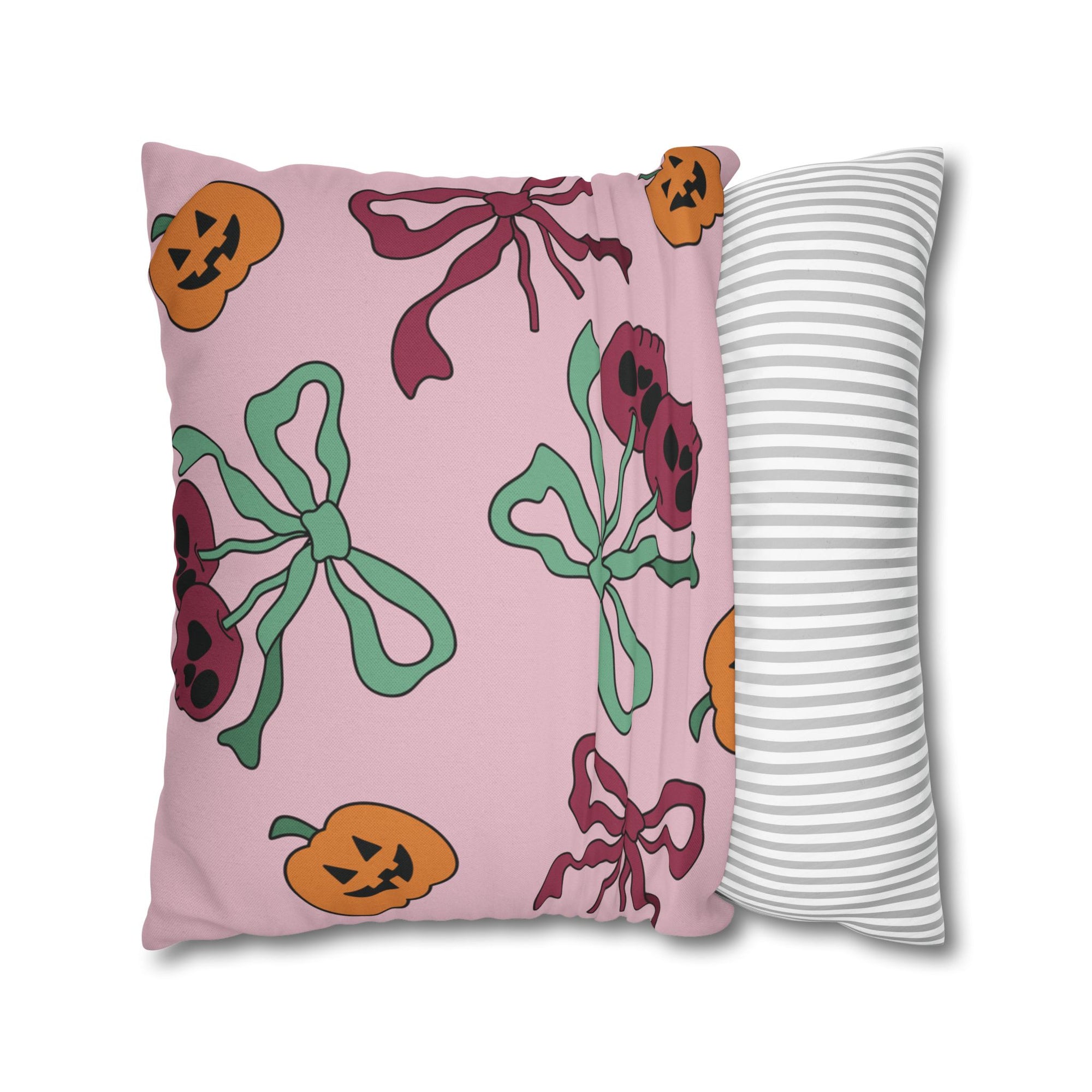 Cherry Bows And Pumpkins Pillow Cover