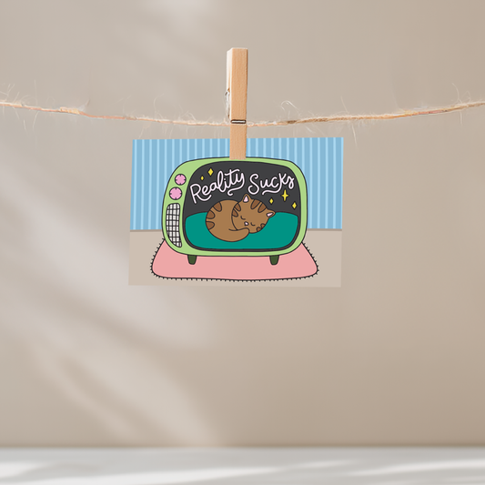Reality Sucks Unframed Mini Art Print