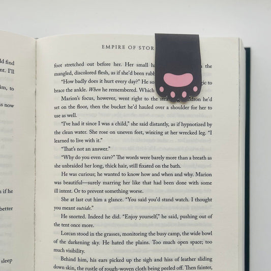 Black Cat Paw Magnetic Bookmark