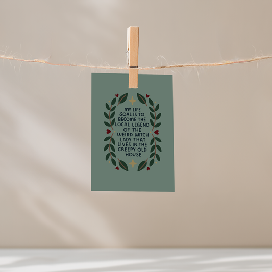 Local Legend Of The Weird Witch Unframed Mini Art Print