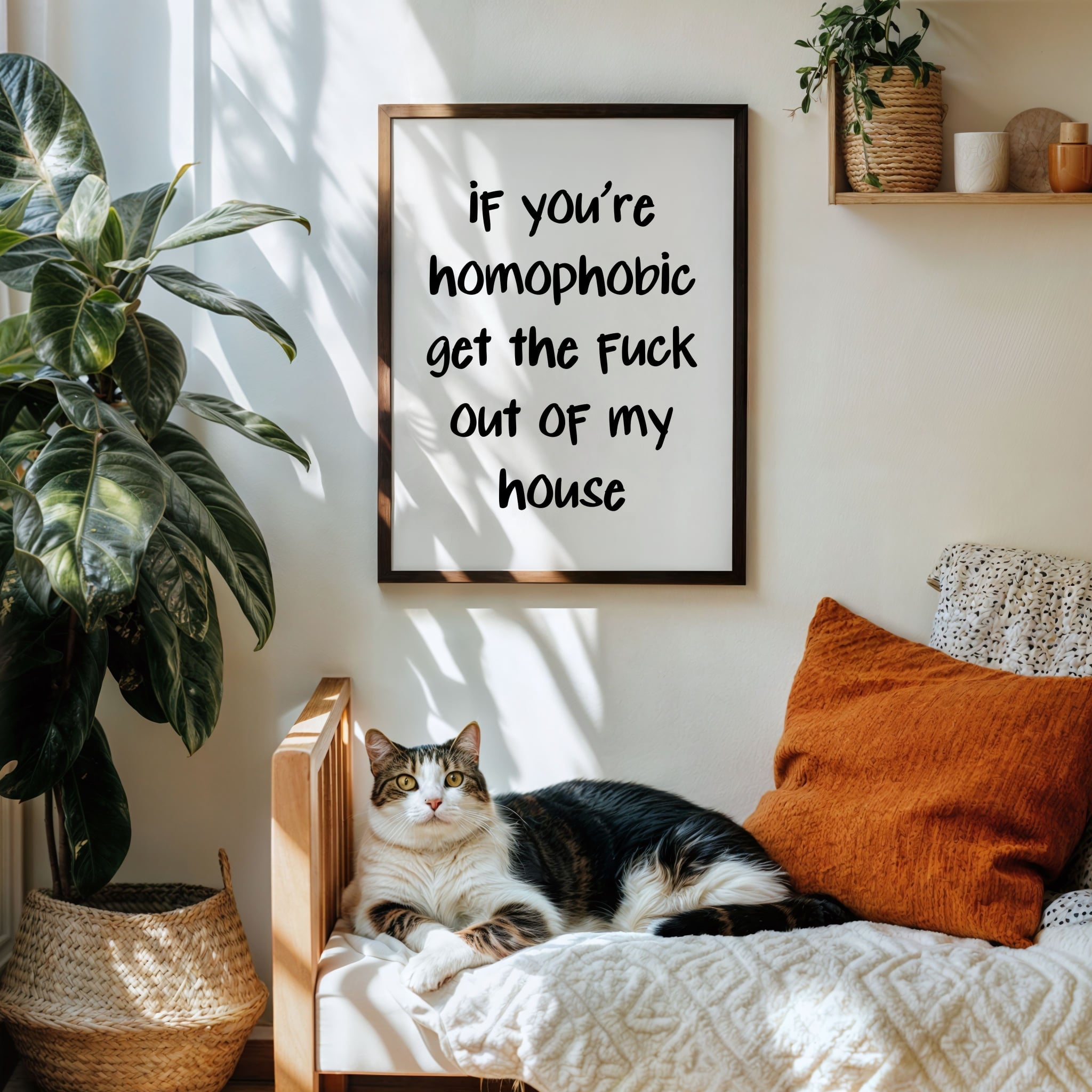 If You're Homophobic Get The Fuck Out Of My House Unframed Art Print