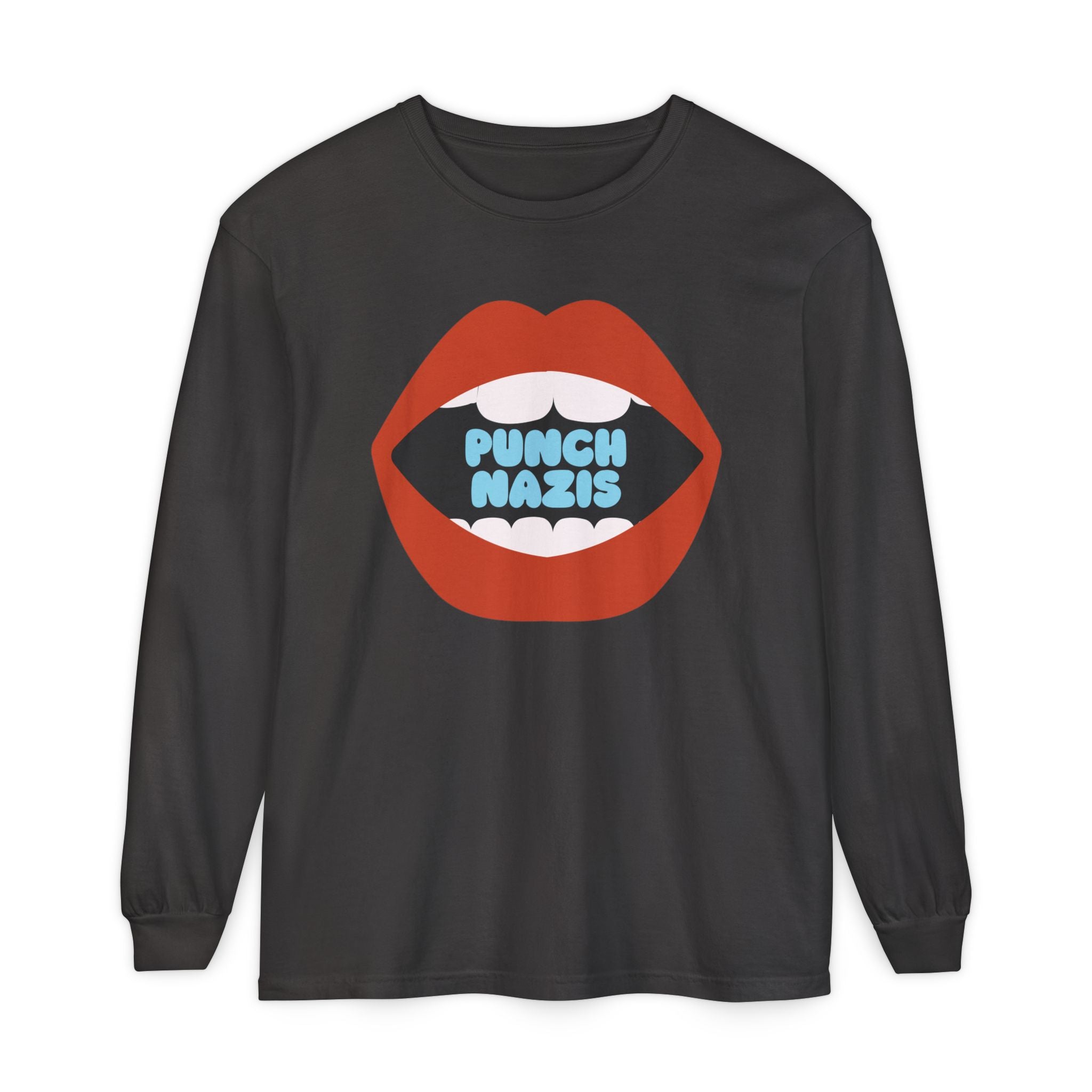 Punch Nazis Long Sleeve Graphic Tee
