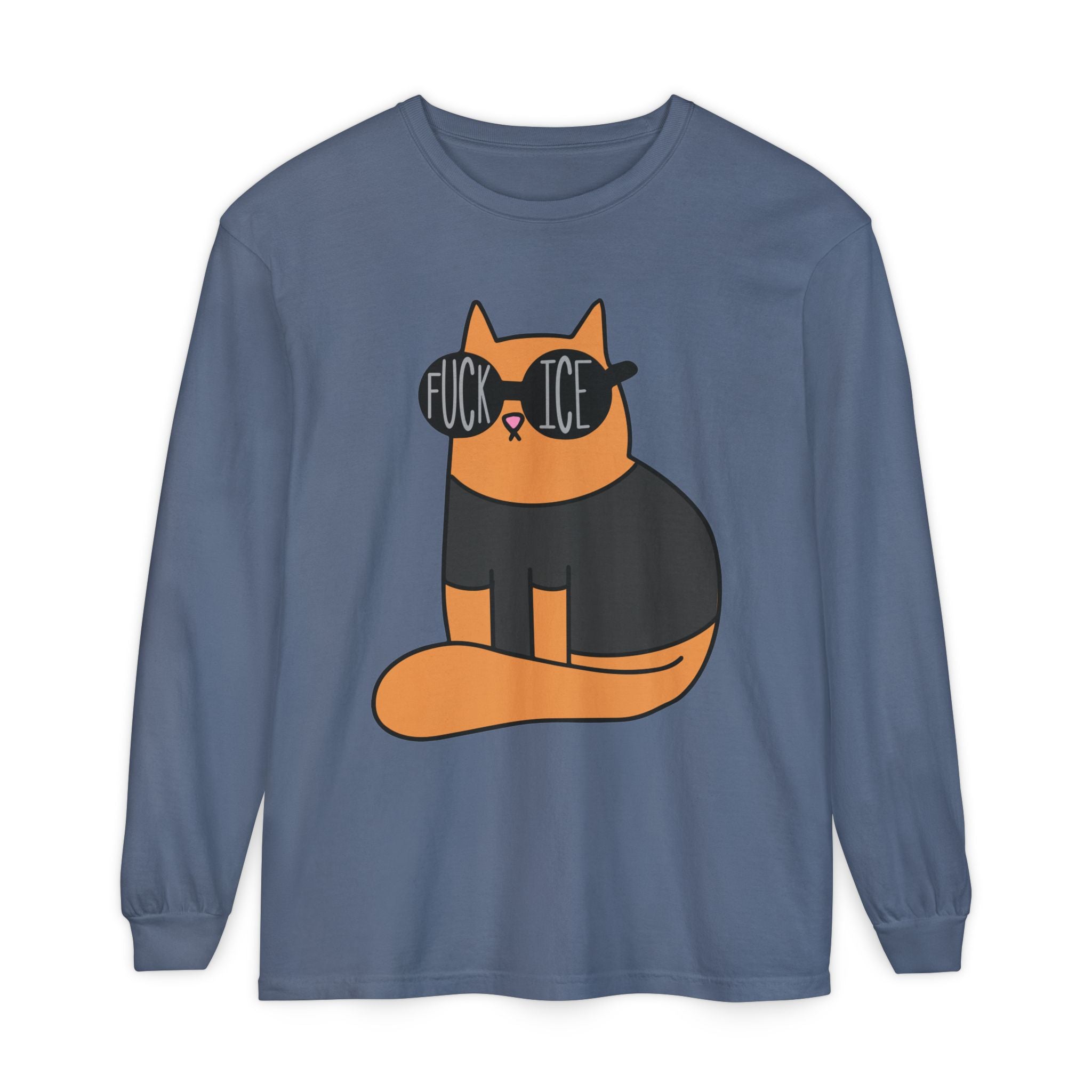 Fuck ICE Cat Long Sleeve Graphic Tee
