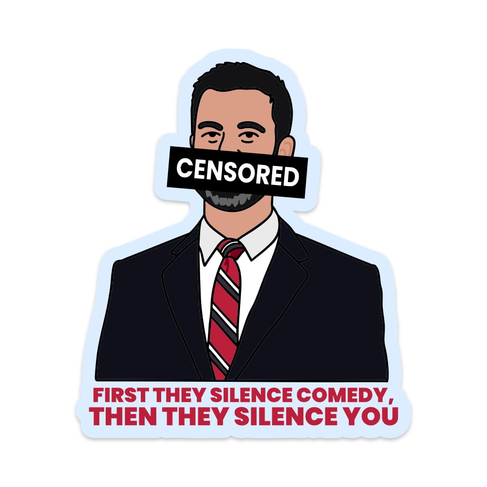 First They Silence Comedy Kimmel Vinyl Sticker