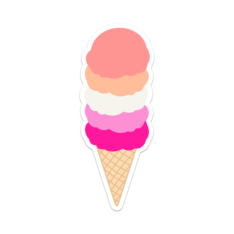 Lesbian Pride Ice Cream Cone