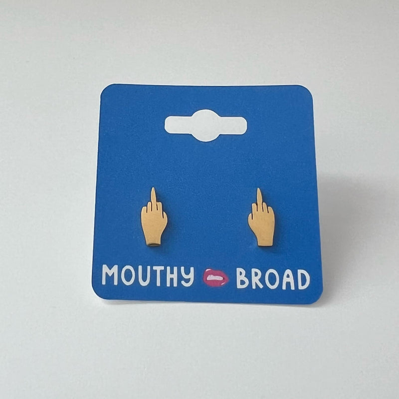 Middle Finger Stud Earrings