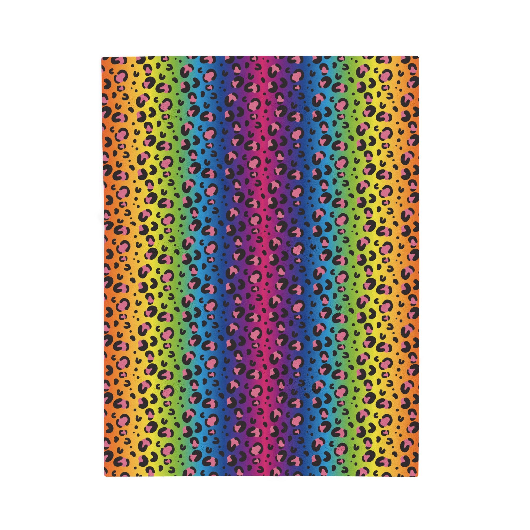 Rainbow Leopard Plush Blanket