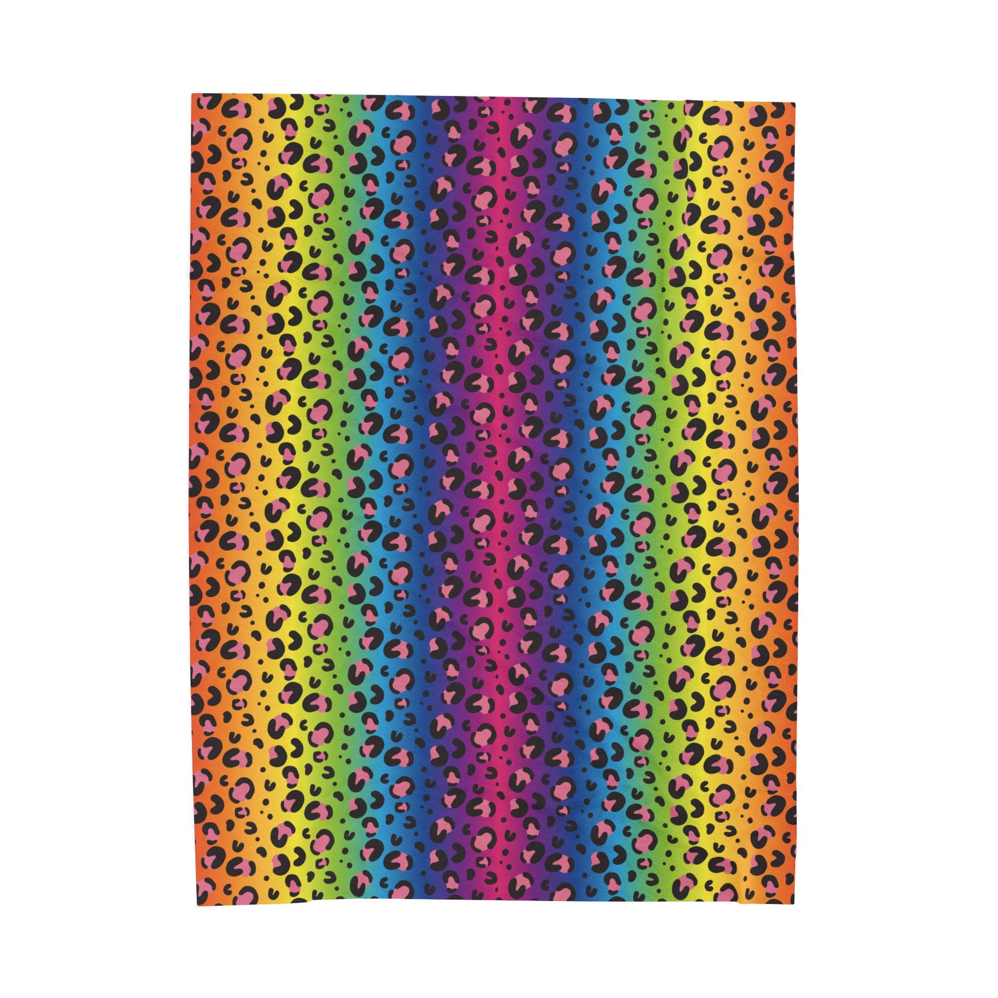 Rainbow Leopard Plush Blanket