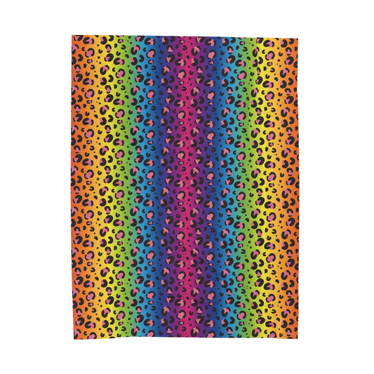 Rainbow Leopard Plush Blanket