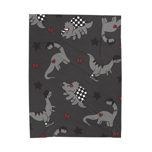 Emo Dinosaur Plush Blanket
