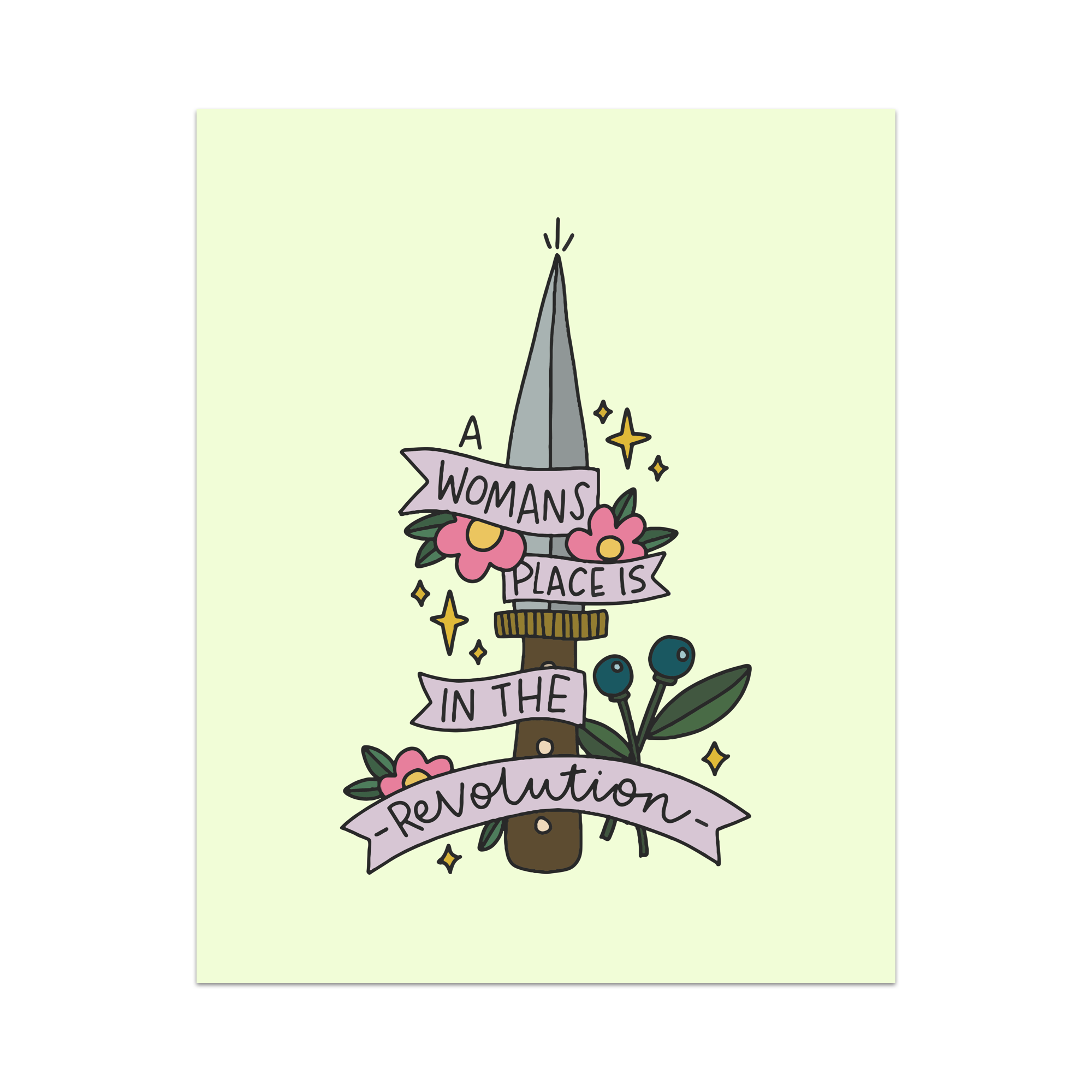 A Woman's Place Is In The Revolution Unframed Art Print