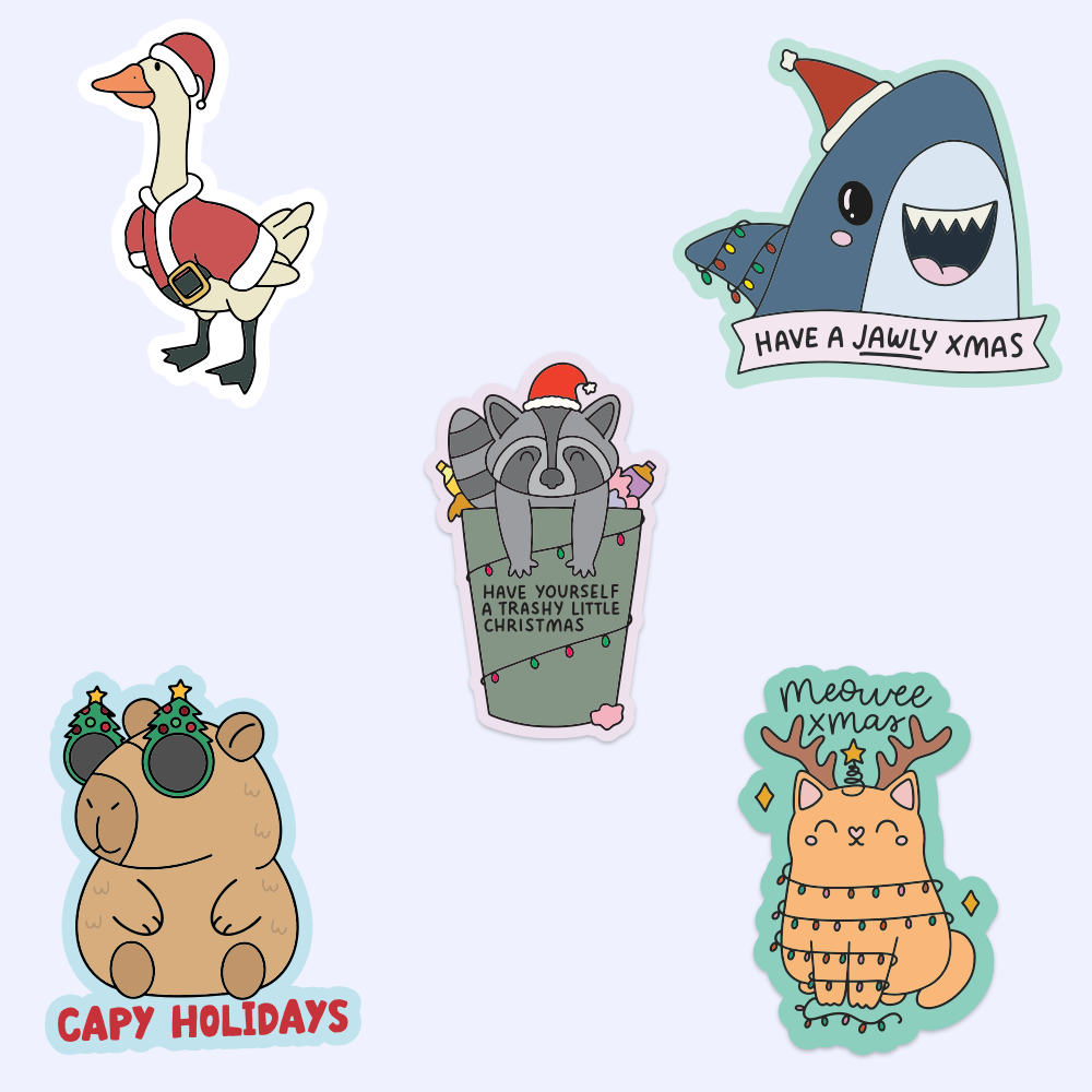 Animal Christmas Sticker Bundle