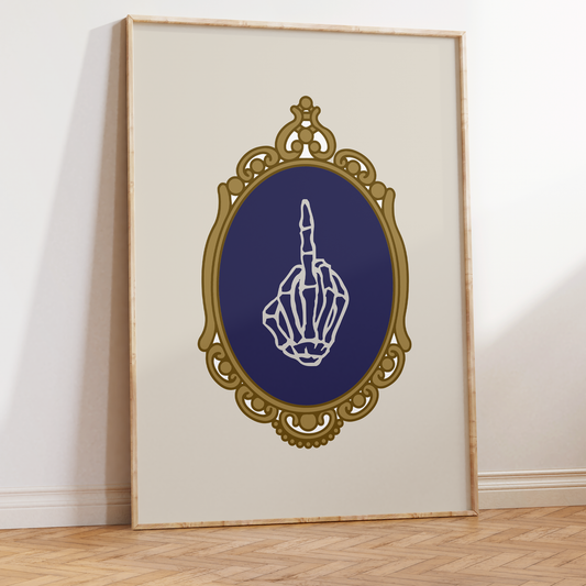 Antique Middle Finger Unframed Art Print