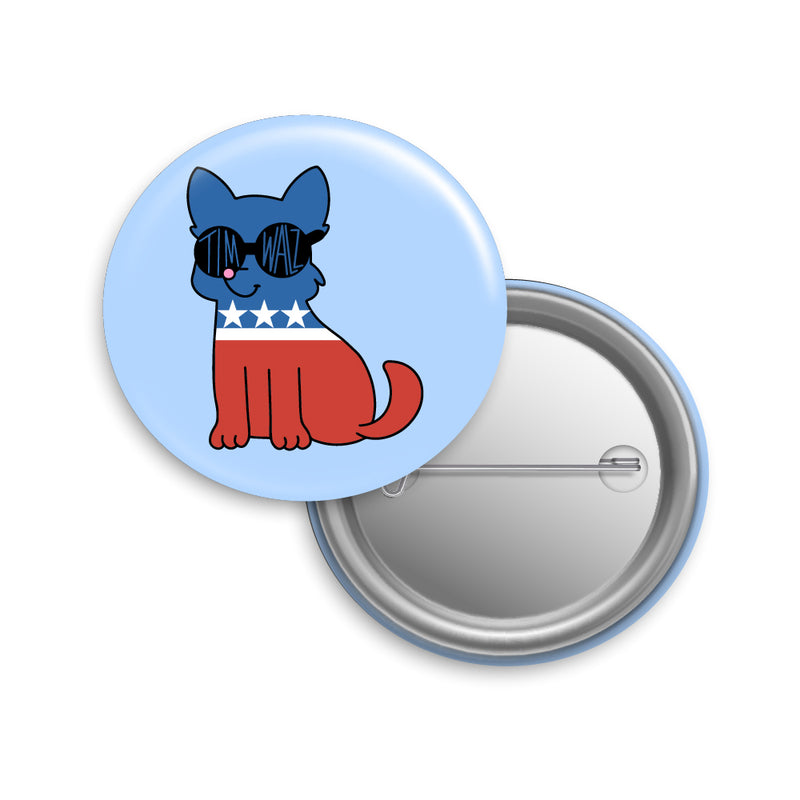 Democrat Dog For Tim Walz Button Pin