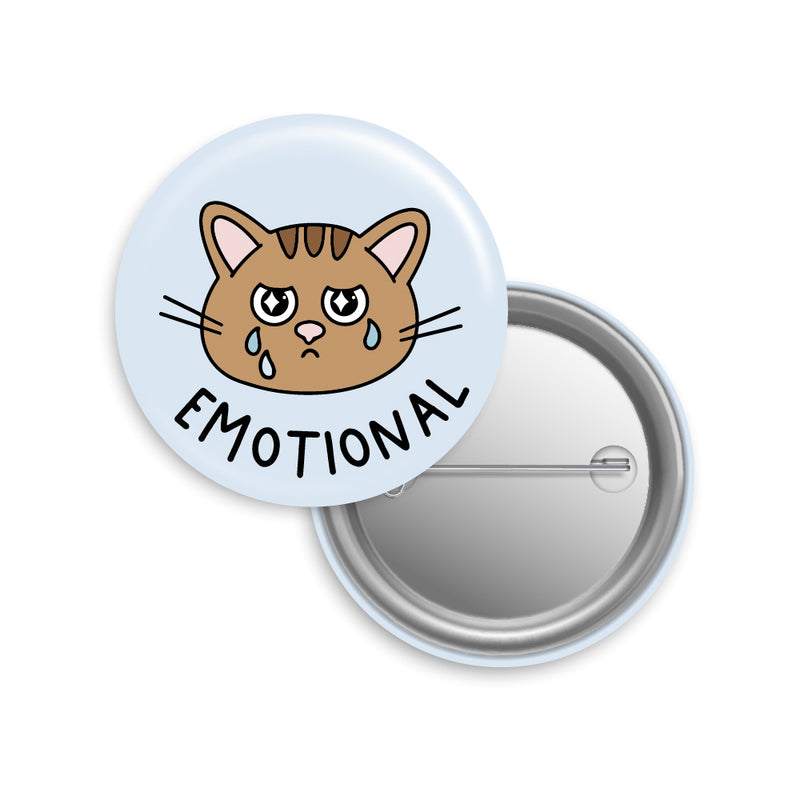 Emotional Cat Button Pin