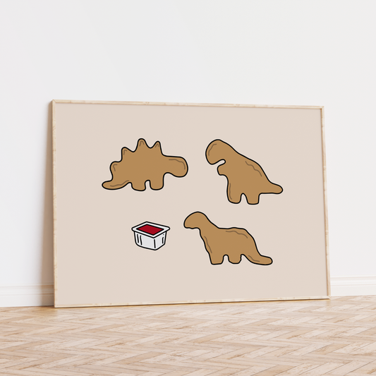 Dino Nuggets Unframed Art Print