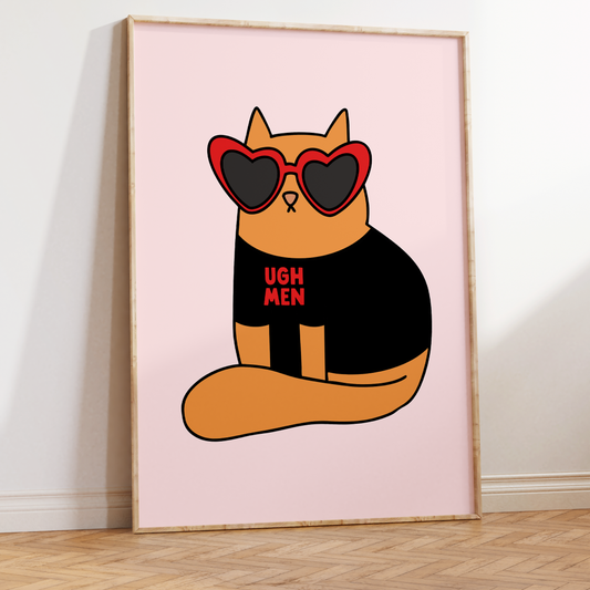 Ugh Men Cat Unframed Art Print