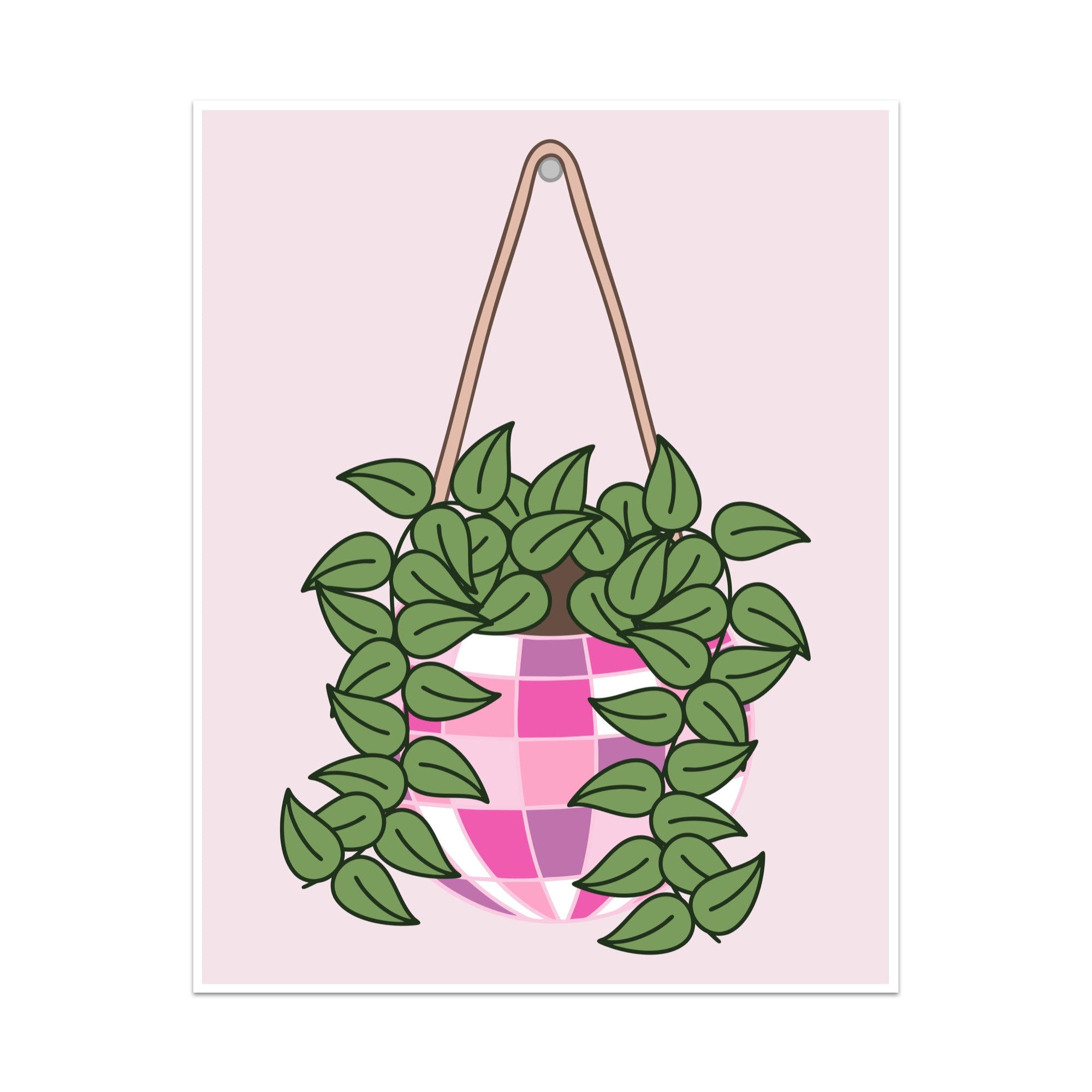 Hanging Disco Plant Unframed Art Print