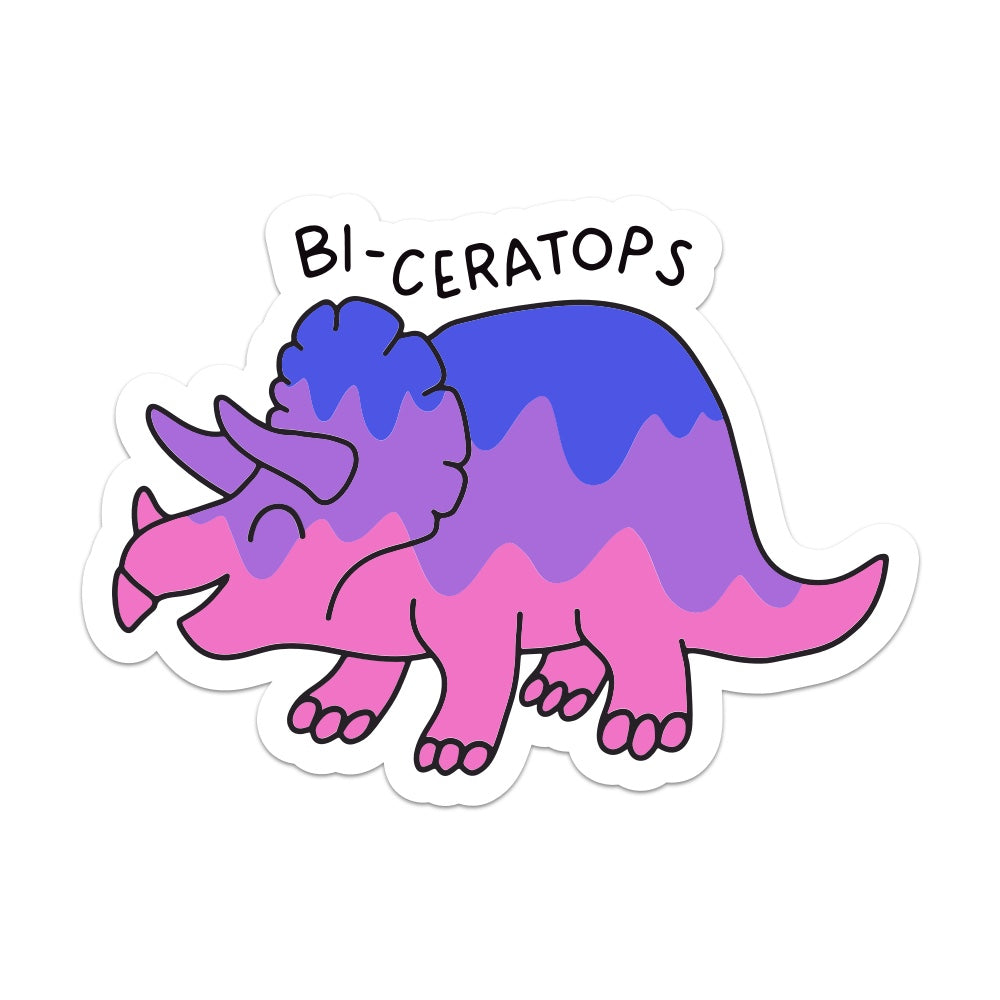 Bi-Ceratops Pride Dino Vinyl Sticker