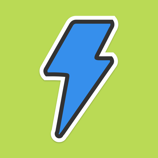 1.5" Mini Blue Lightning Bolt Icon Vinyl Sticker