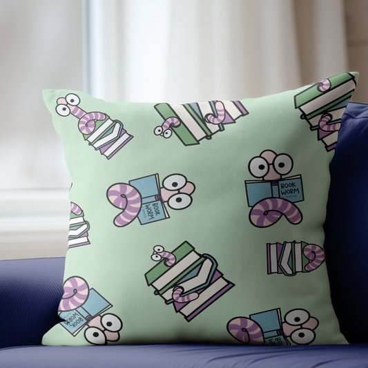 Book Worm Pillow Cover