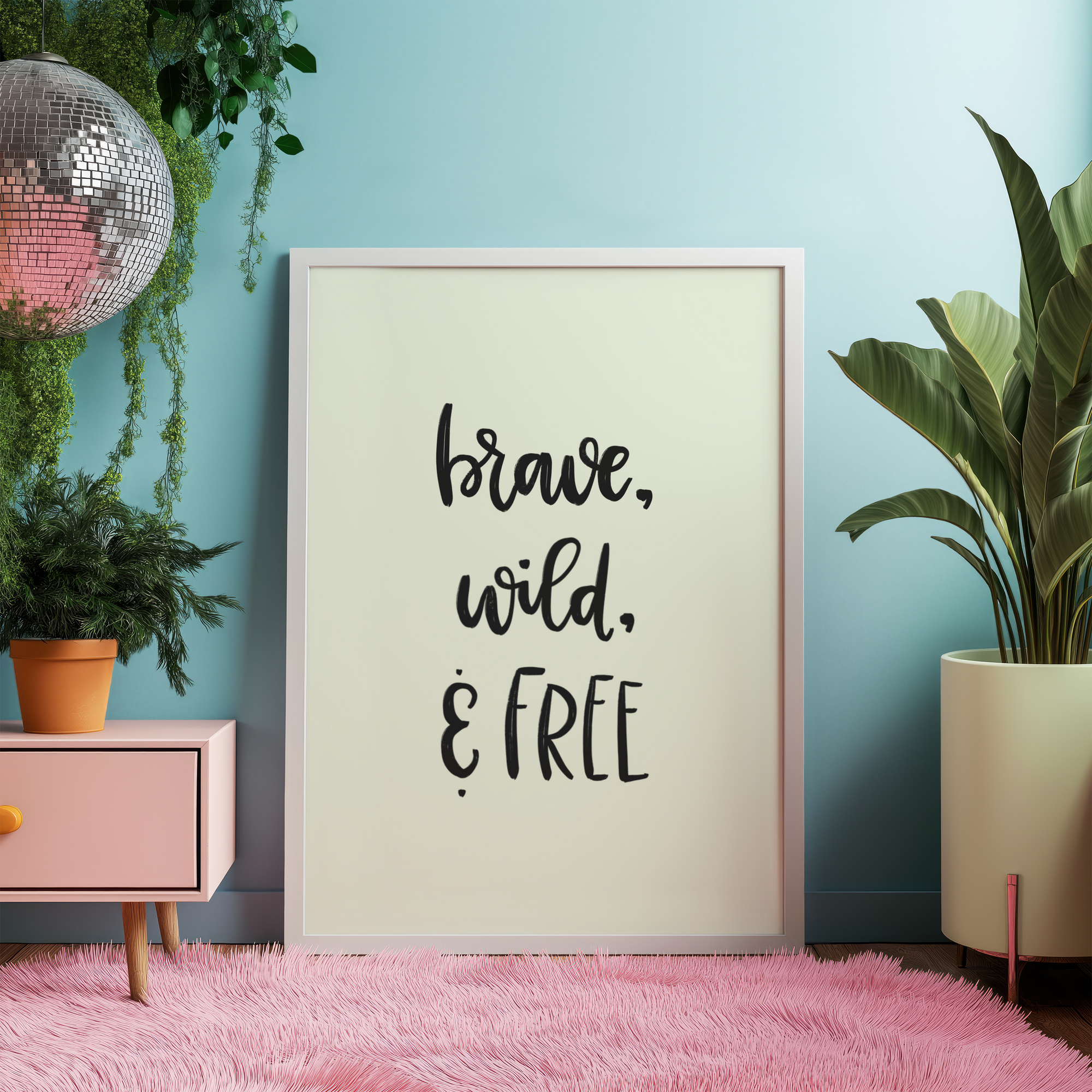 Brave, Wild & Free Art Print
