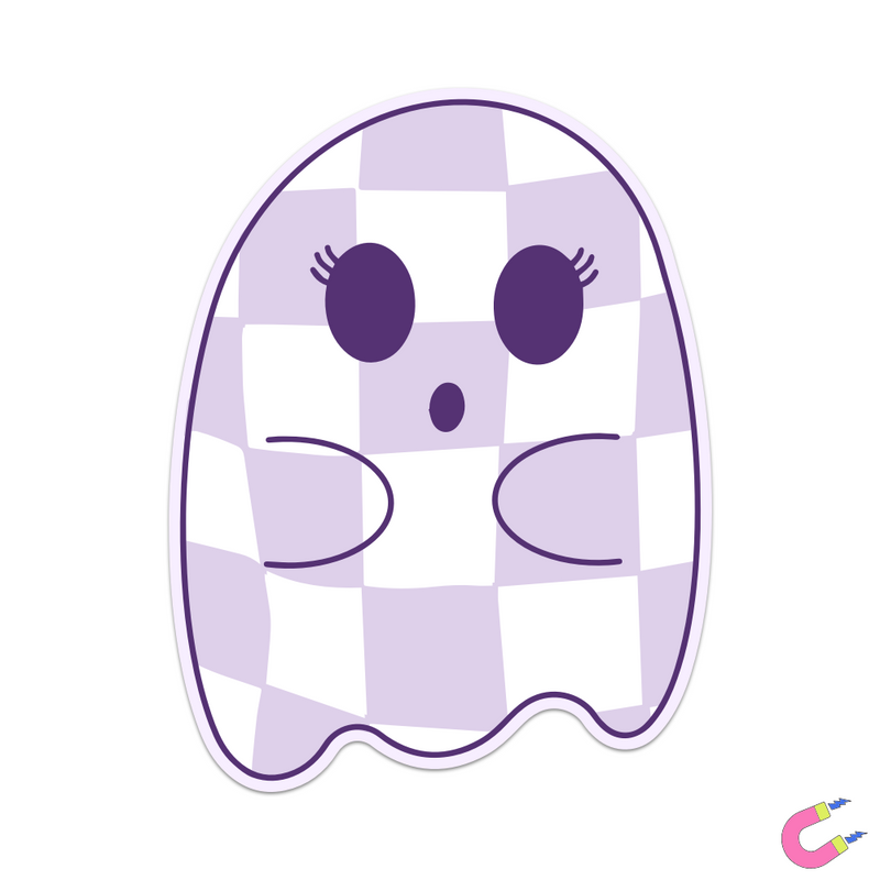 Checkered Ghost Magnet