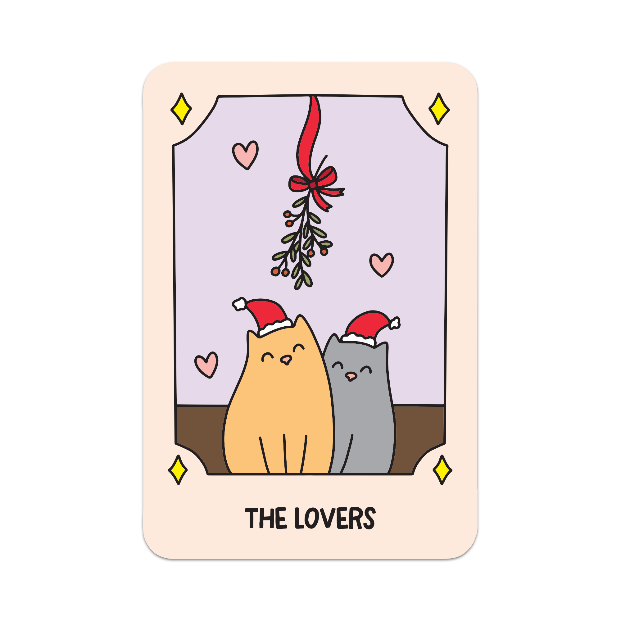 Christmas Tarot: The Lovers Vinyl Sticker