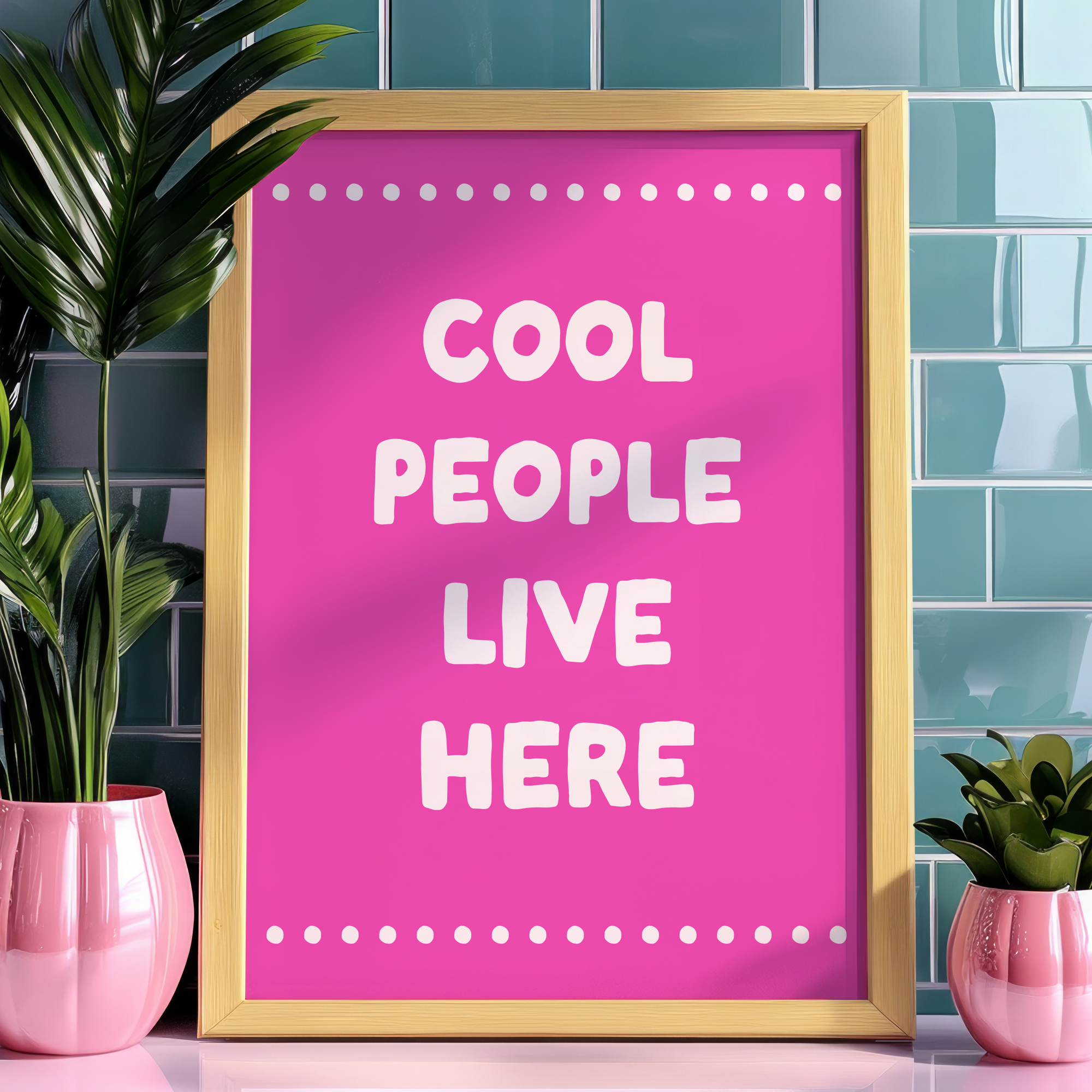 Cool People Live Here Unframed Art Print