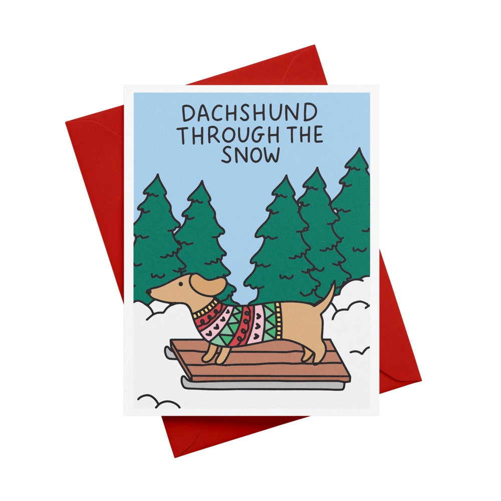 Dachshund Through the Snow Greeting Card