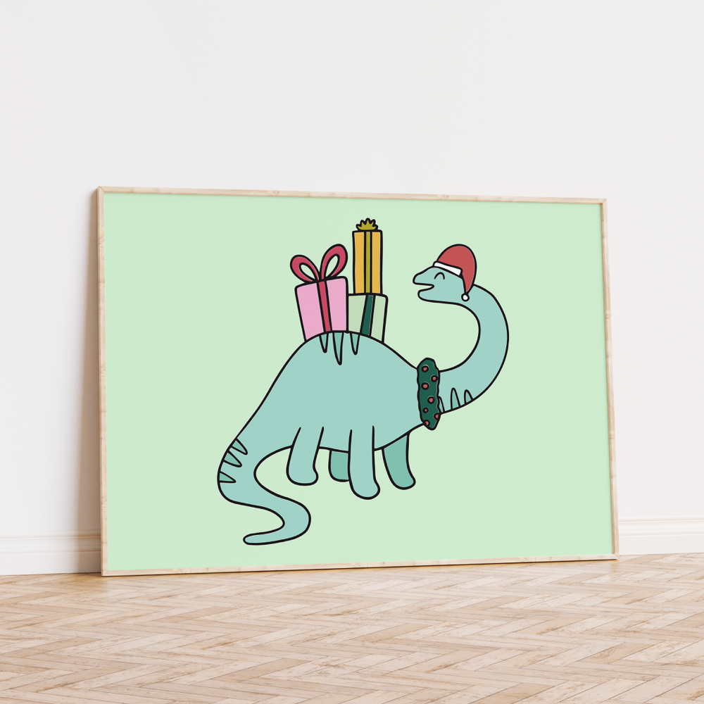 Dinosaur Present Unframed Art Print