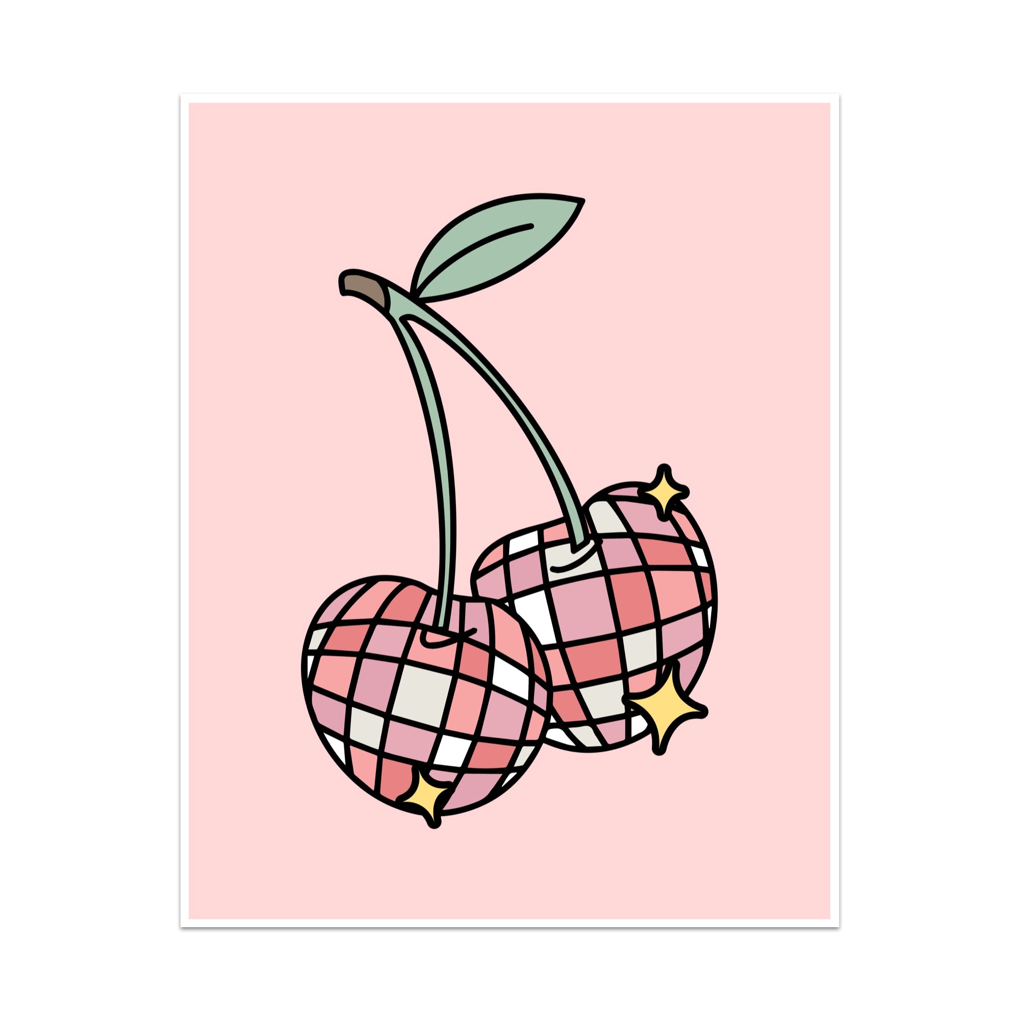 Disco Cherries Unframed Art Print