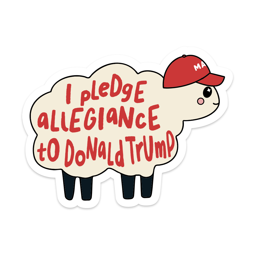 I Pledge Allegiance To Donald Trump Sheep Vinyl Sticker