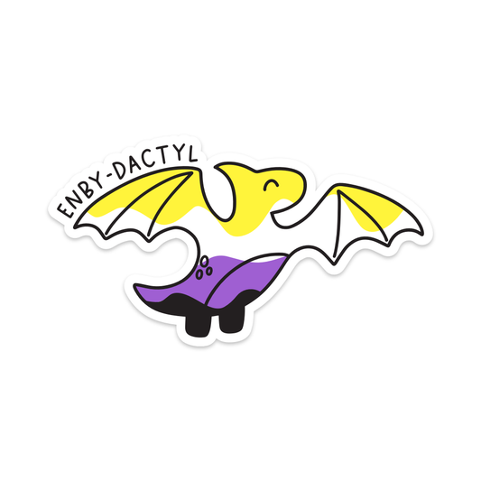 Enby-Dactyl Pride Dino Vinyl Sticker