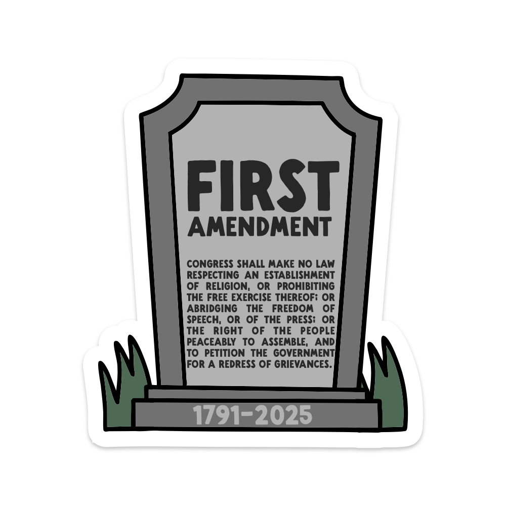 RIP First Amendment Vinyl Sticker