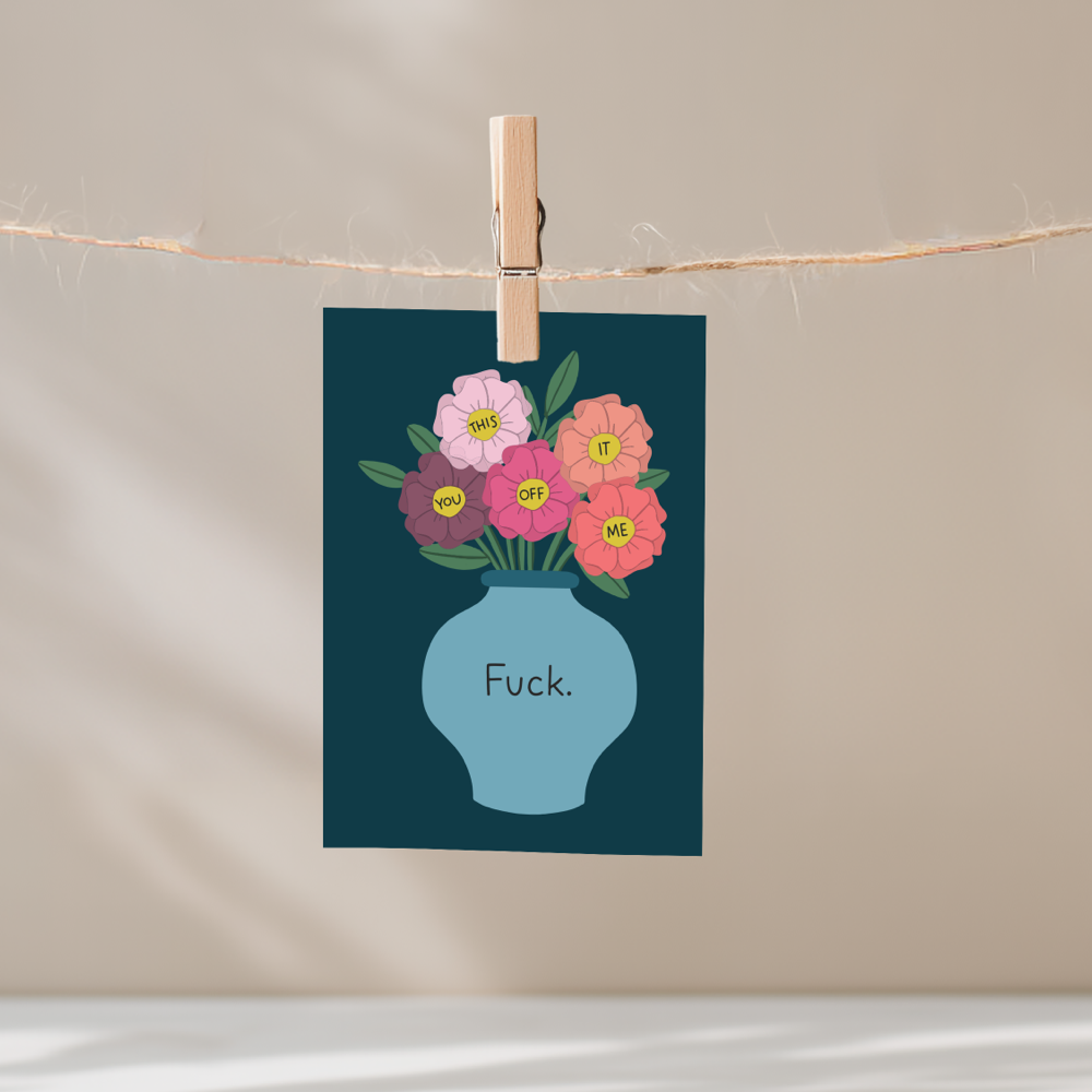 Fuck Flowers Unframed Mini Art Print
