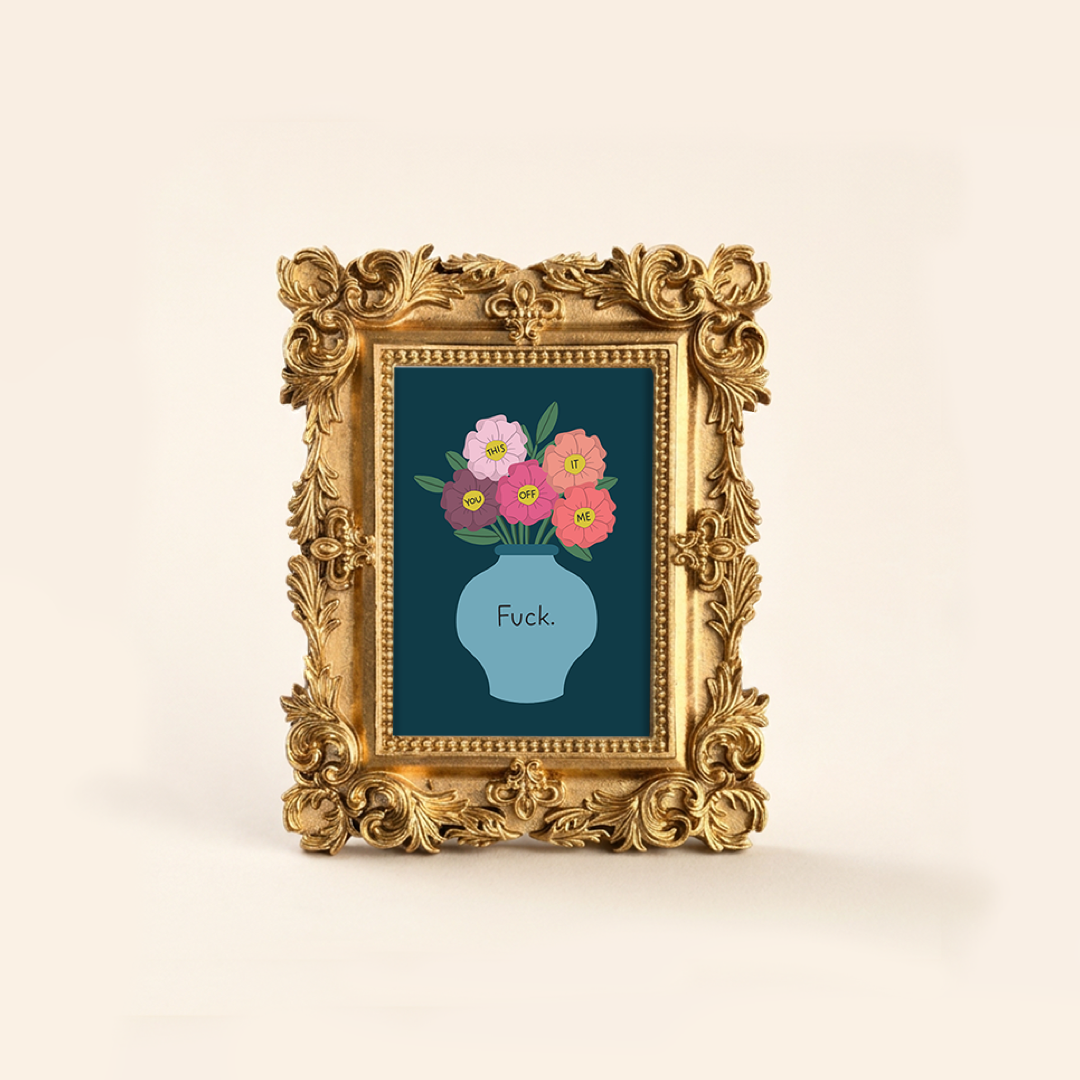 Fuck Flowers Tiny Framed Art Print
