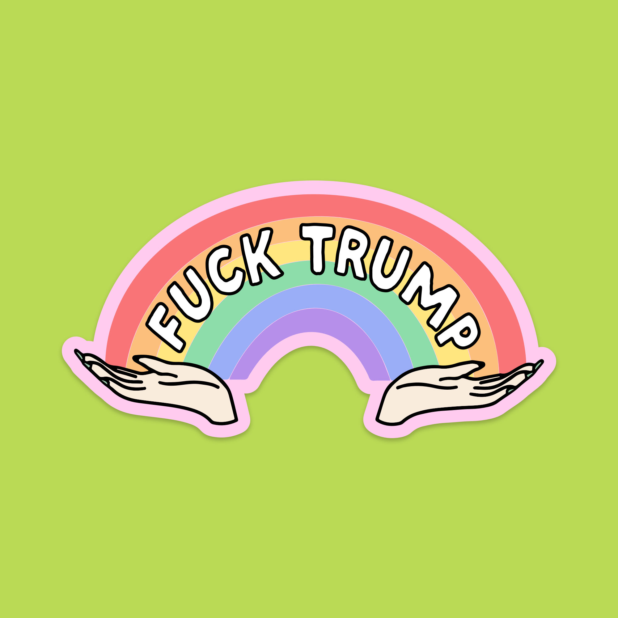 1.5" Mini Fuck Trump Rainbow (Light) Vinyl Sticker