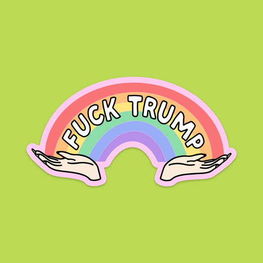 1.5" Mini Fuck Trump Rainbow (Light) Vinyl Sticker