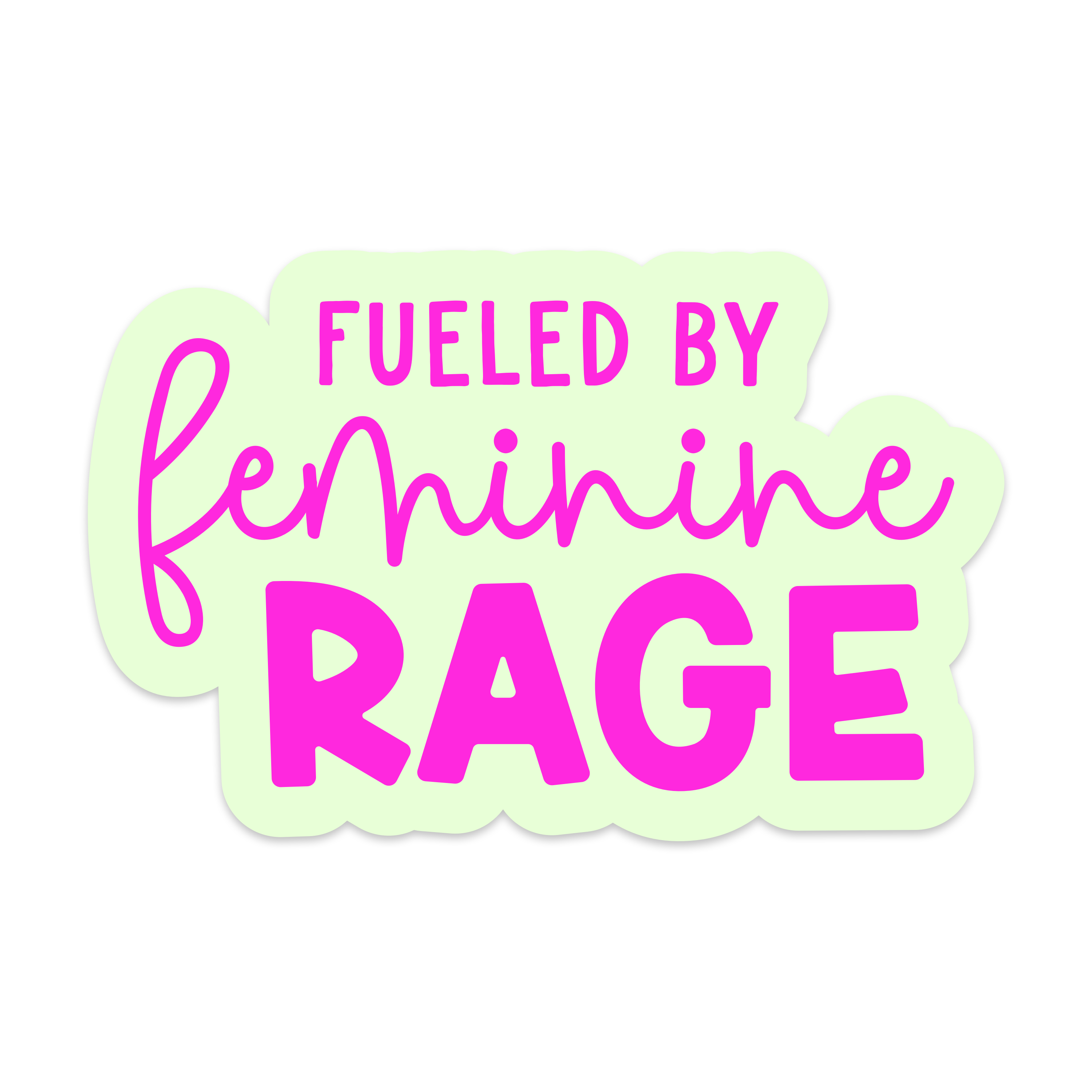 Fueled By Feminine Rage Vinyl Sticker