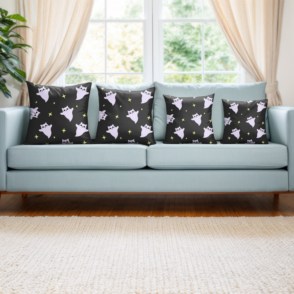 Ghost Cats Pillow Cover