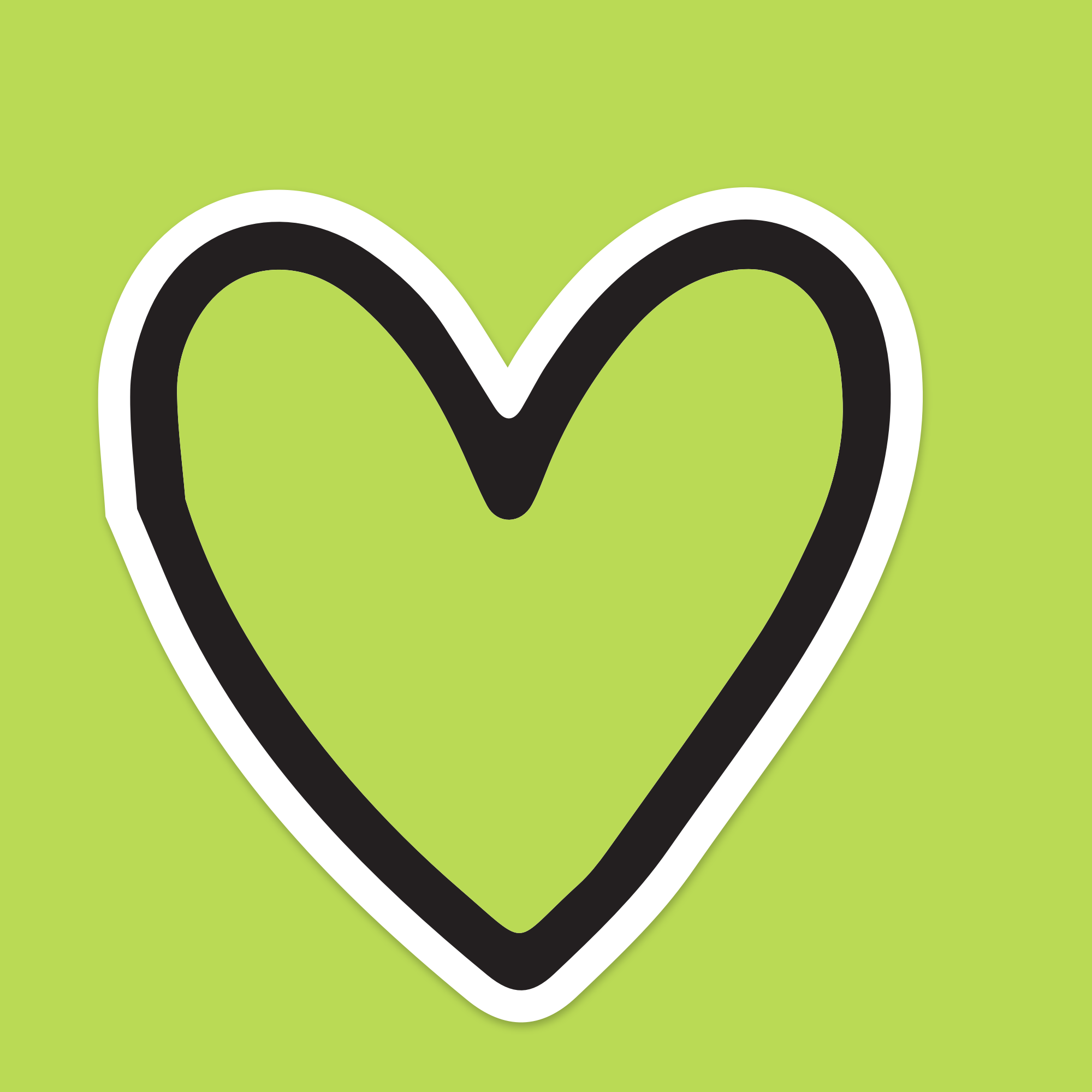 1.5" Mini Green Heart Icon Vinyl Sticker