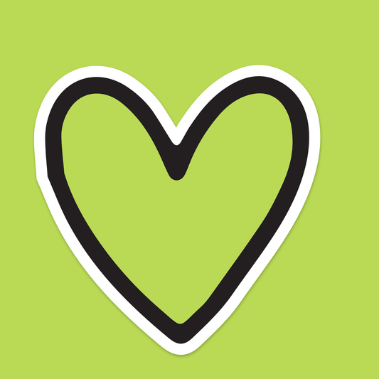 1.5" Mini Green Heart Icon Vinyl Sticker