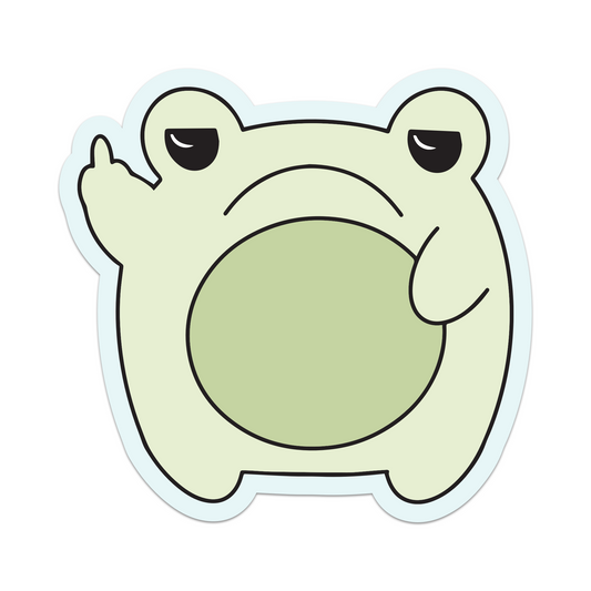 Grumpy Frog Vinyl Sticker
